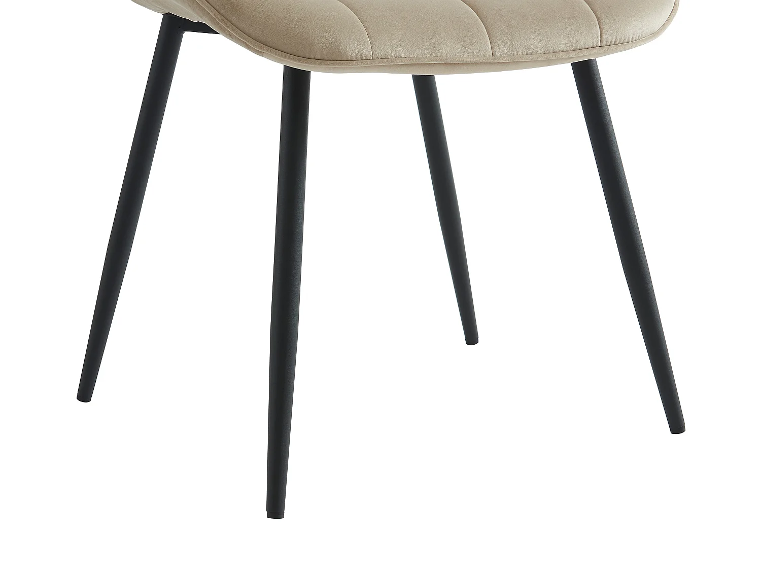 Lot de 2 chaises matelassées - Velours et métal noir - Beige - OLLUA