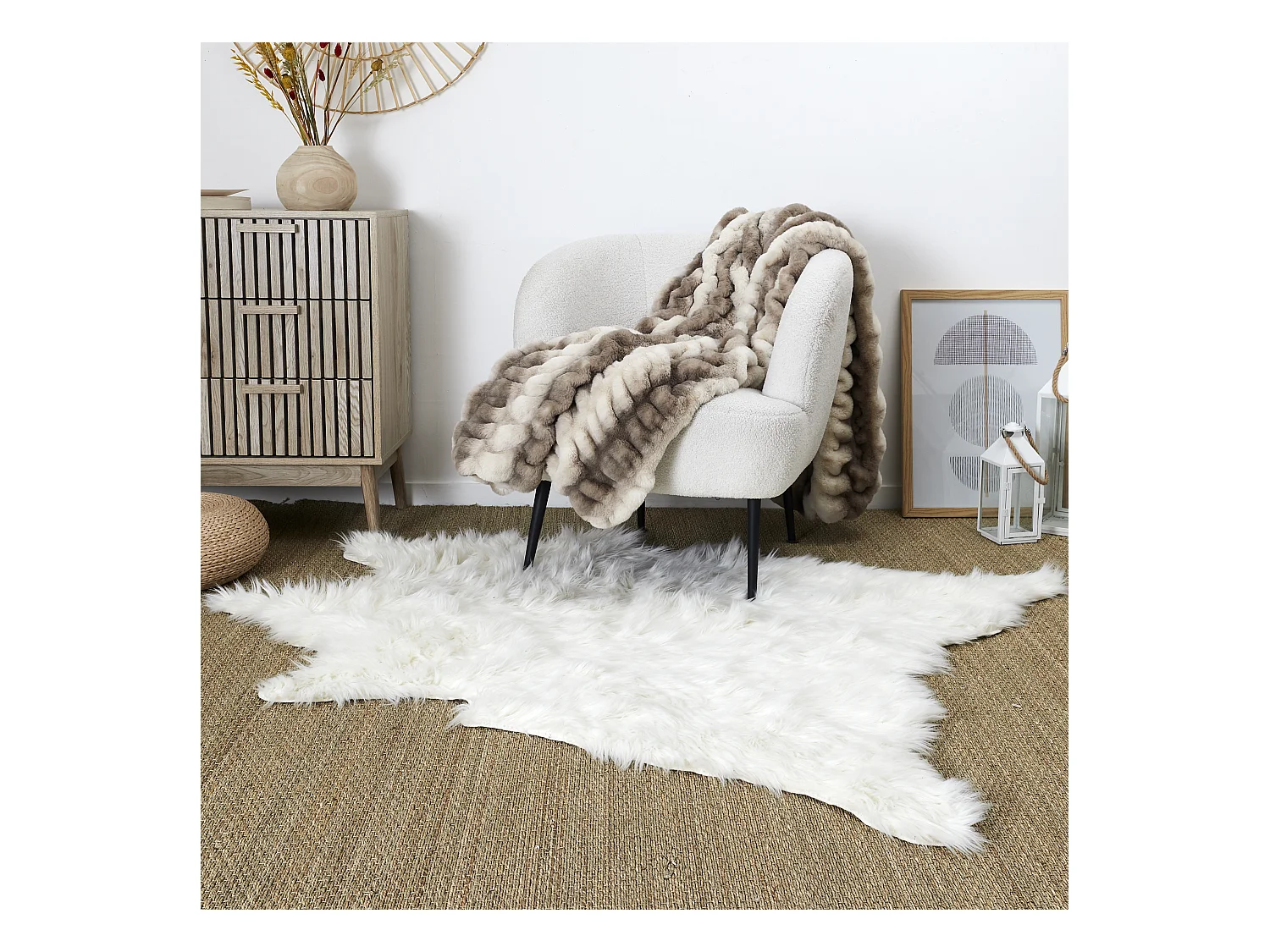 Tapis Blanc Four Forme Animal 120x158cm Blanc