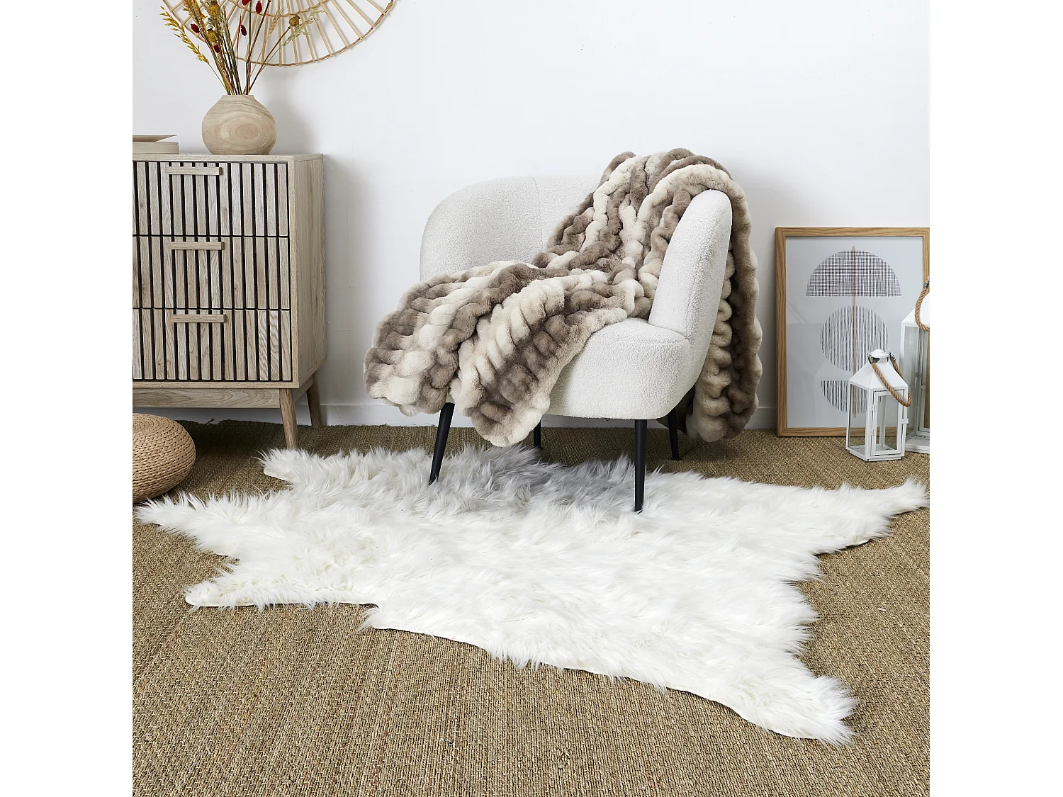Tapis Blanc Four Forme Animal 120x158cm Blanc