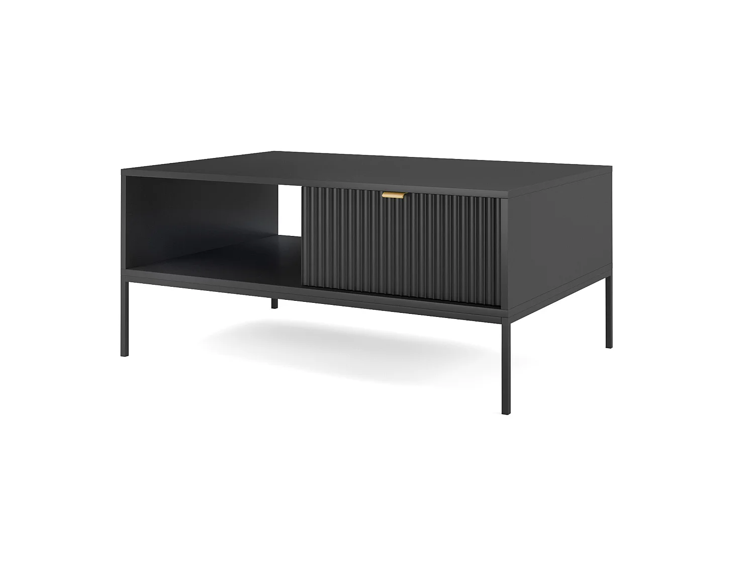 Salontafel - 104x68 cm - zwart met zwarte poten - VELLORE