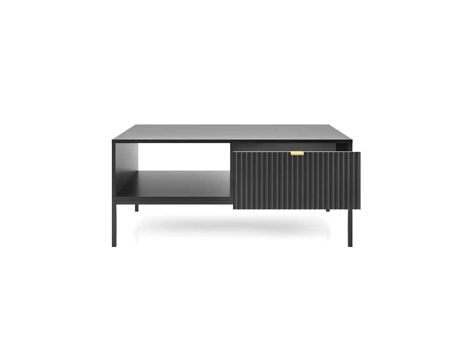 Table basse - 104x68 cm - noir avec pieds noires - VELLORE
