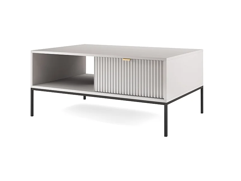 Couchtisch Wohnzimmertisch mit Schublade - 104x86 cm Grau - VELLORE