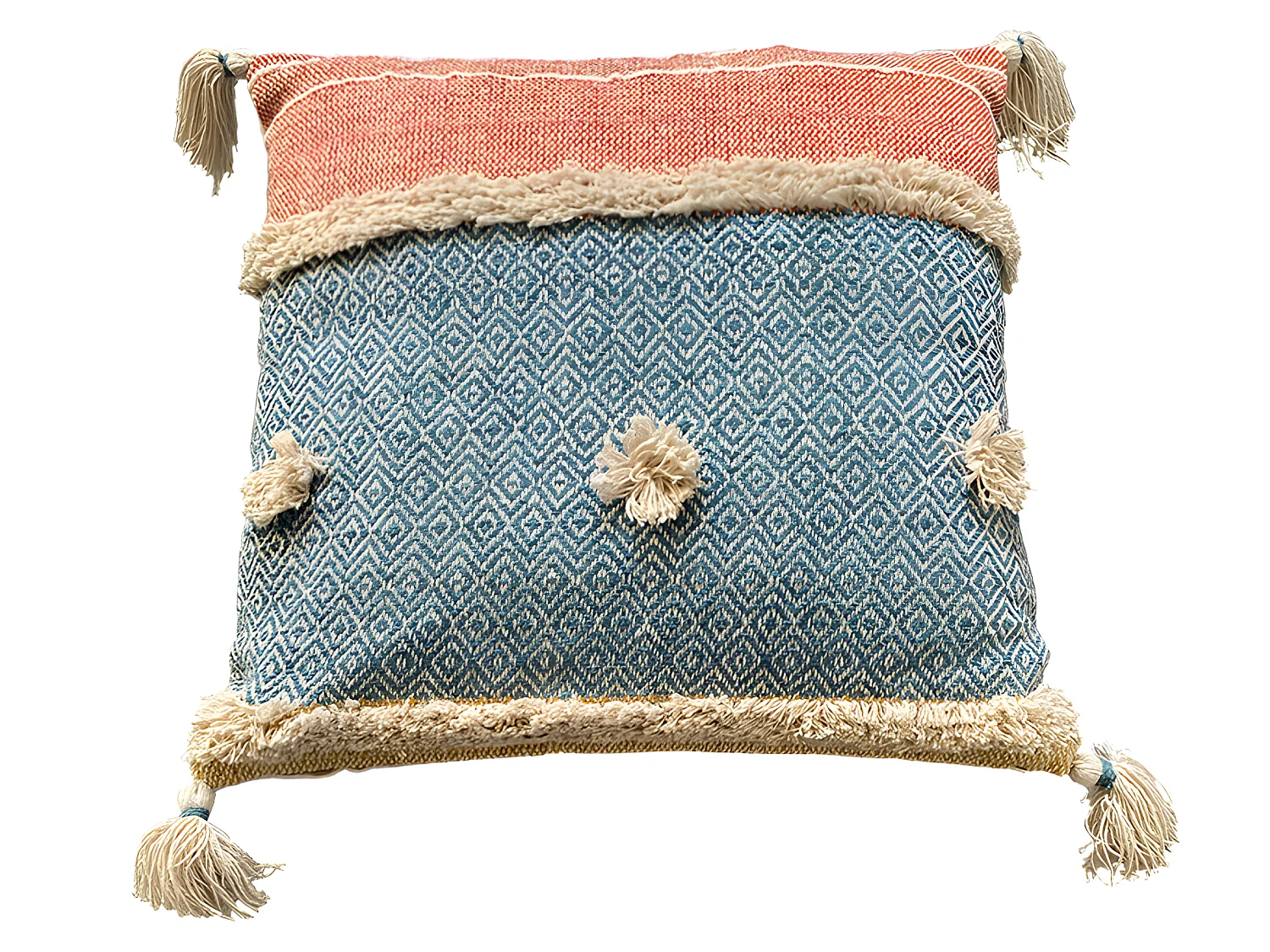 Housse de coussin en coton Pima 45x45 Bleu
