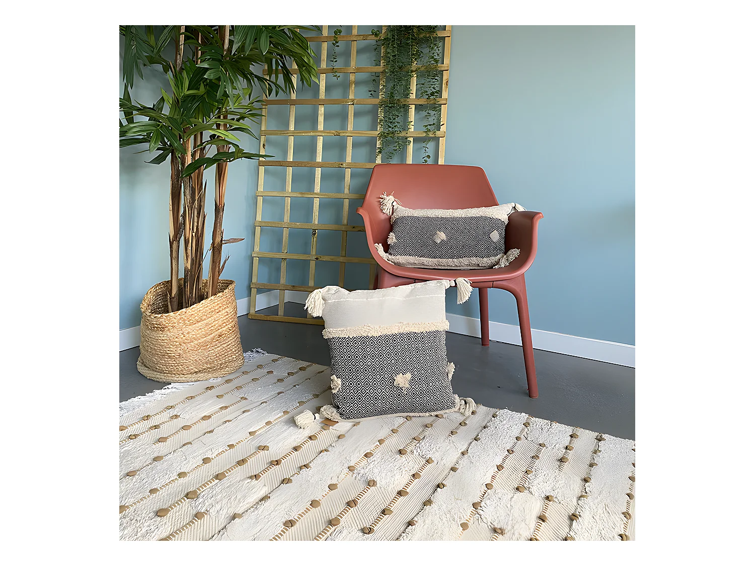 Housse de coussin en coton Pima 45x45 Marron