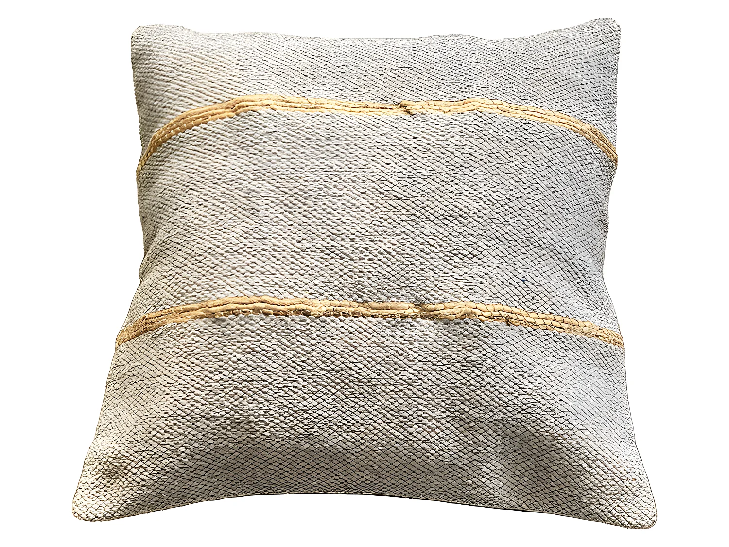 Housse de Coussin en Coton et Jute Tasunka 45x45 Gris