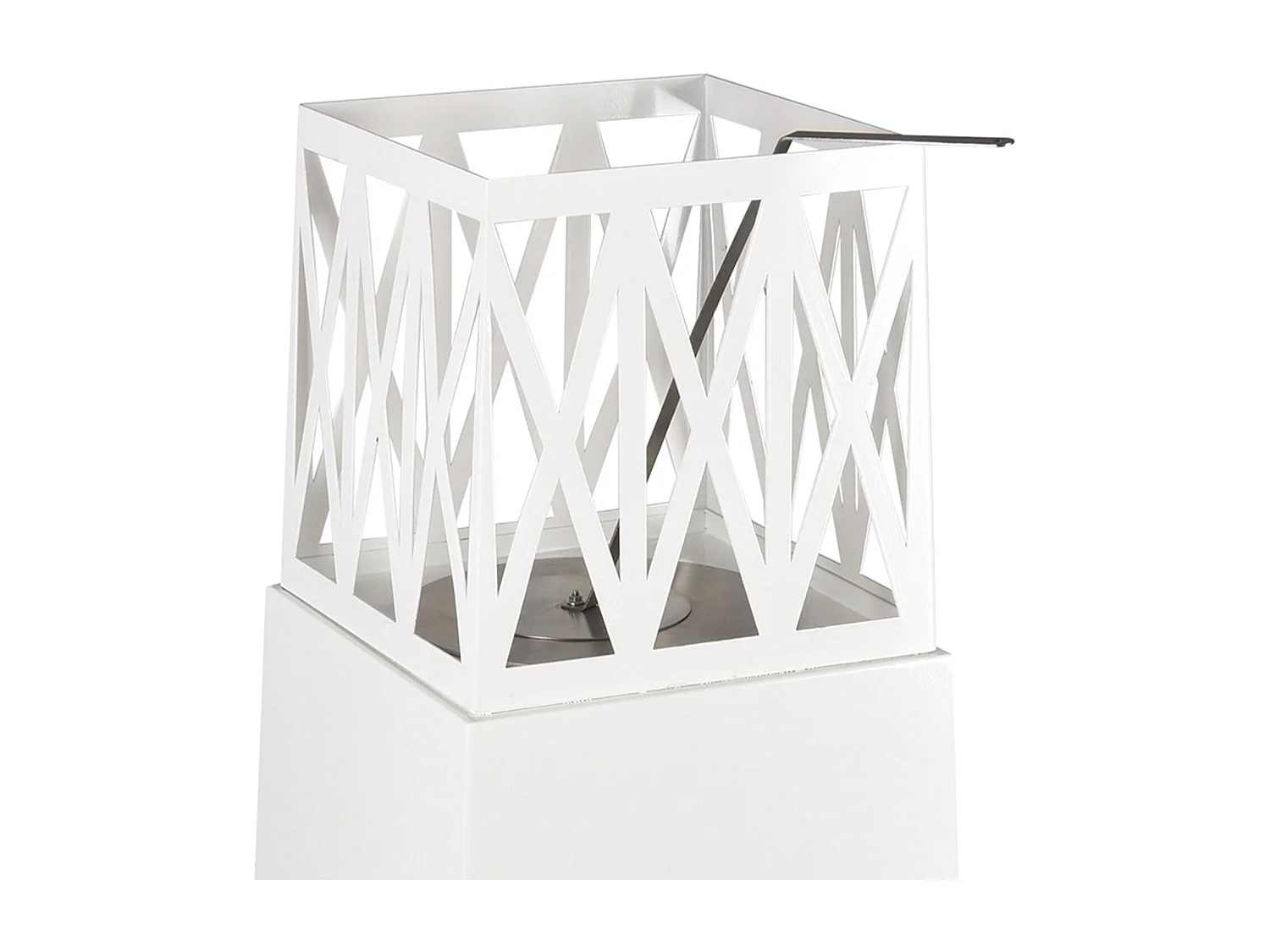 Cheminée Bioéthanol sur Pied Kekai Mauna Loa 40x40x145 cm Brûleur en Acier Inoxydable et Étouffoir, Couleur Blanc