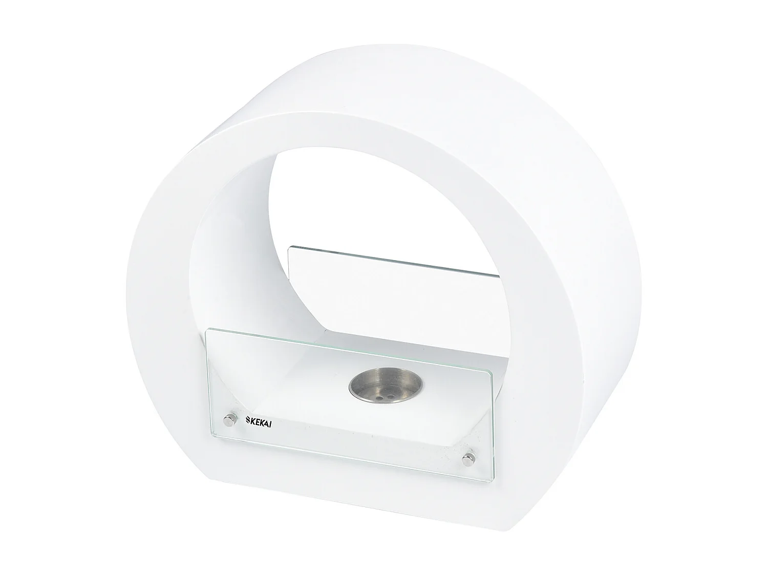 Cheminée Bioéthanol de Table Kekai Vesubio 40x18,2x35cm Brûleur en Acier Inoxydable, Verre Trempé et Étouffoir