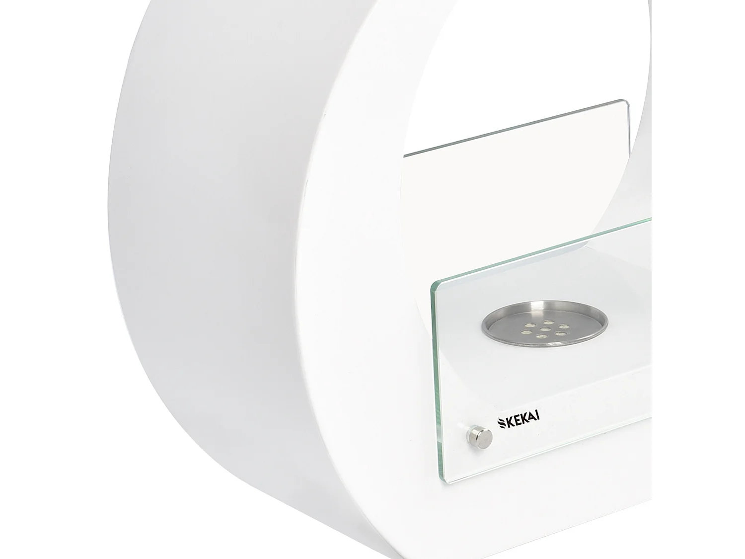 Cheminée Bioéthanol de Table Kekai Vesubio 40x18,2x35cm Brûleur en Acier Inoxydable, Verre Trempé et Étouffoir