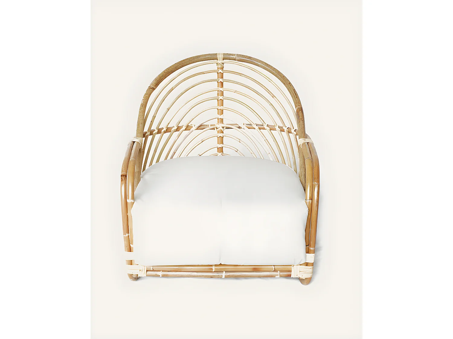 Gaia - Fauteuil en rotin tressé et coussin Blanc