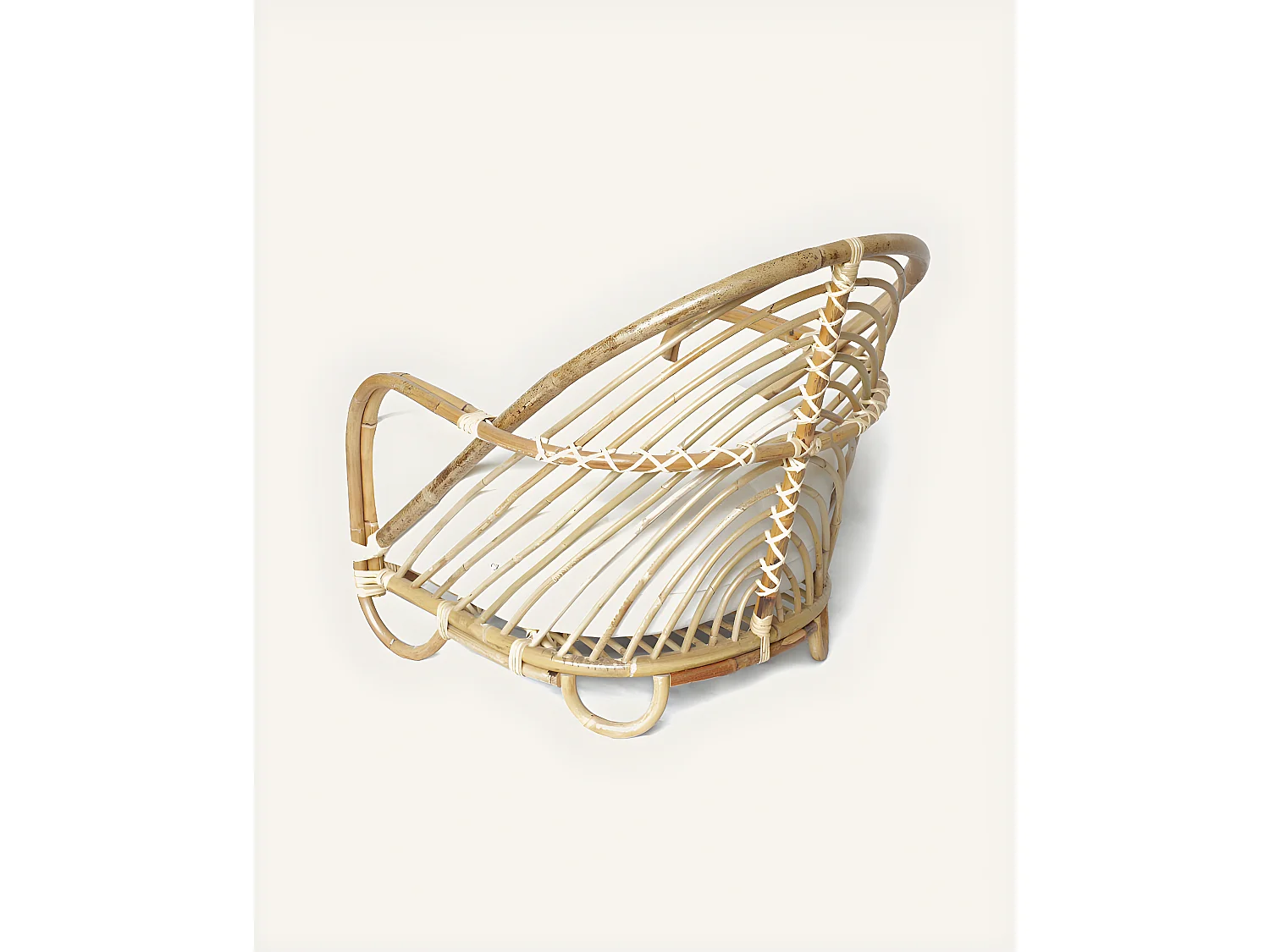 Gaia - Fauteuil en rotin tressé et coussin Blanc