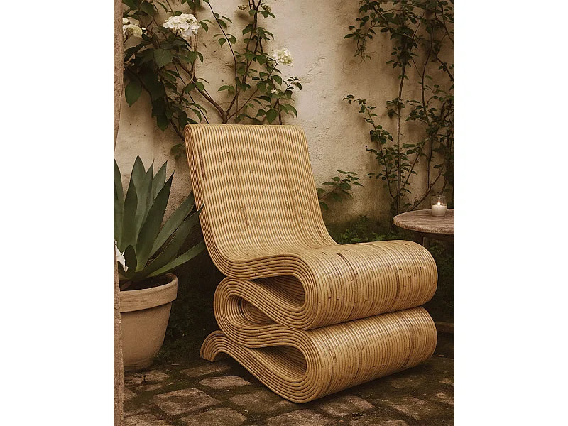 Diu - Fauteuil design en rotin tressé