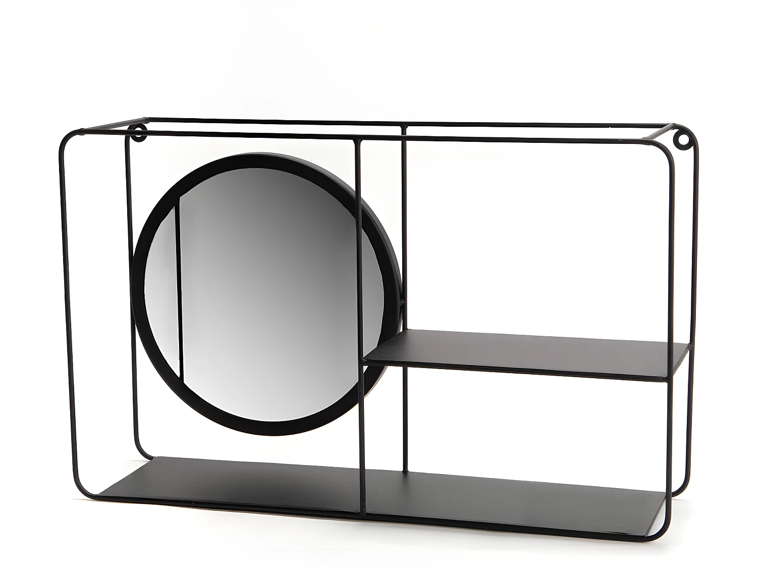 Etagère murale rectangle avec miroir