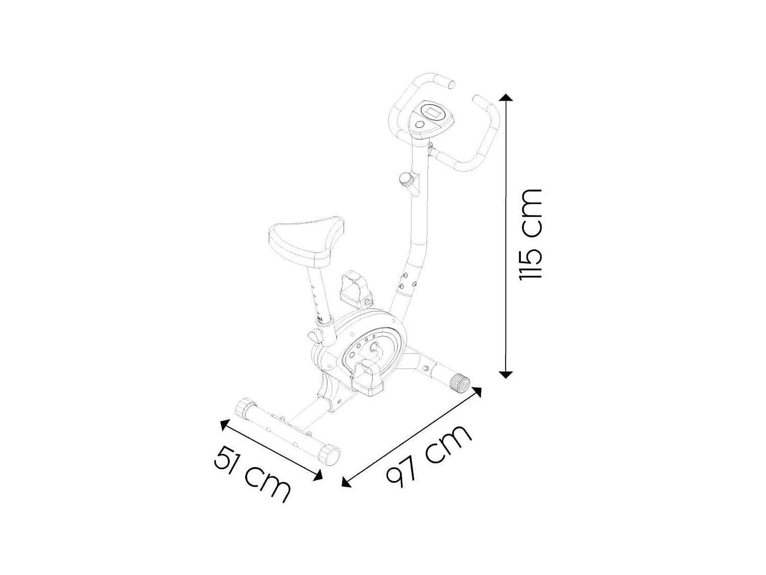 Vélo d'Appartement Keboo Serie 300 Friction Multifonction Réglable Manuellement, Siège Réglable et Moniteur LCD