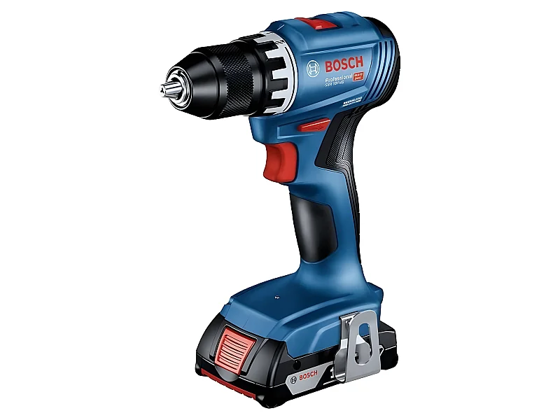 Perceuse-visseuse Bosch professional GSR 18V + 2 batteries 2,0Ah + chargeur + 82 pieces, en L-Case