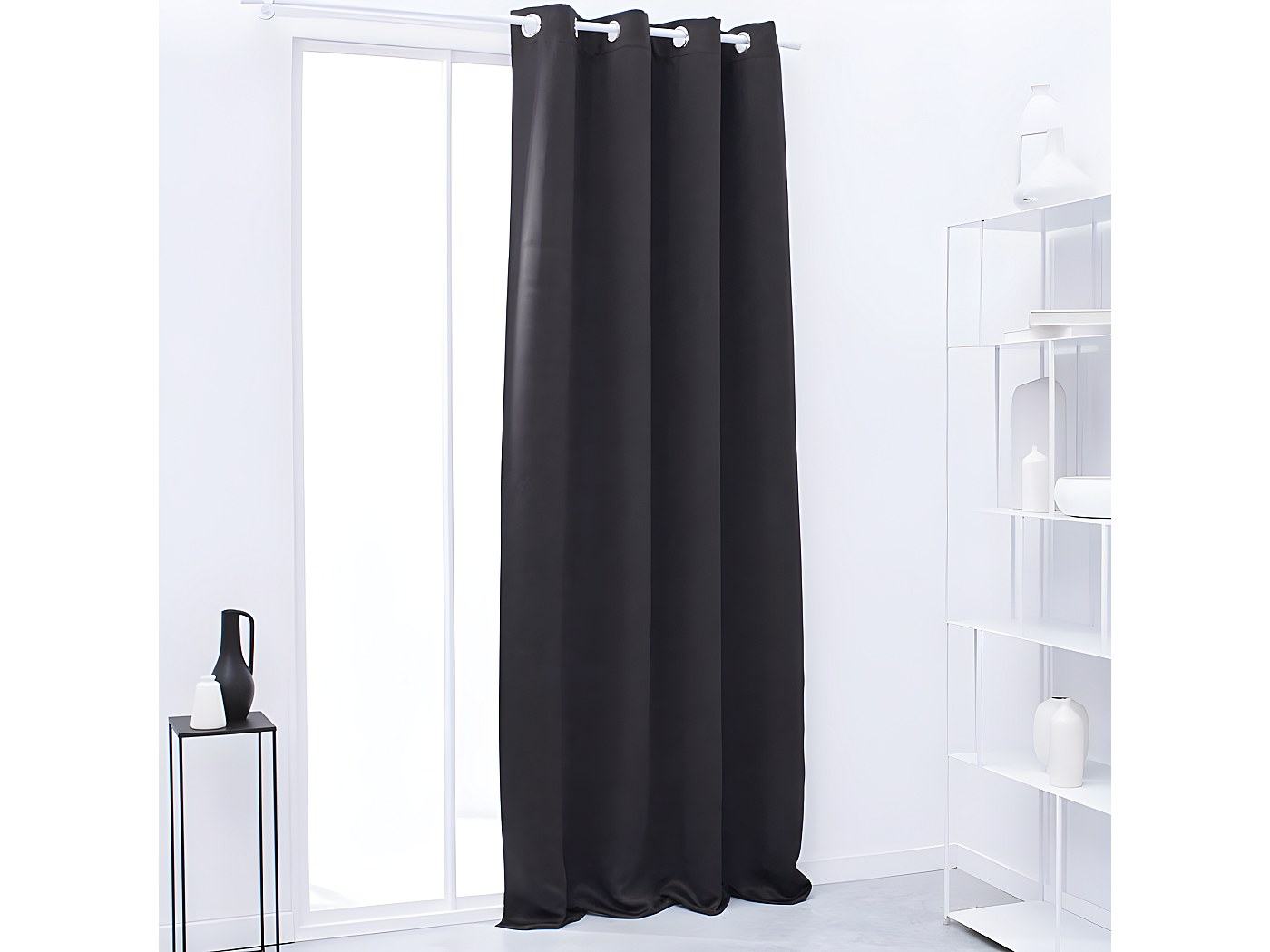 Thermobeschermend gordijn, 100 polyester. Houtskool