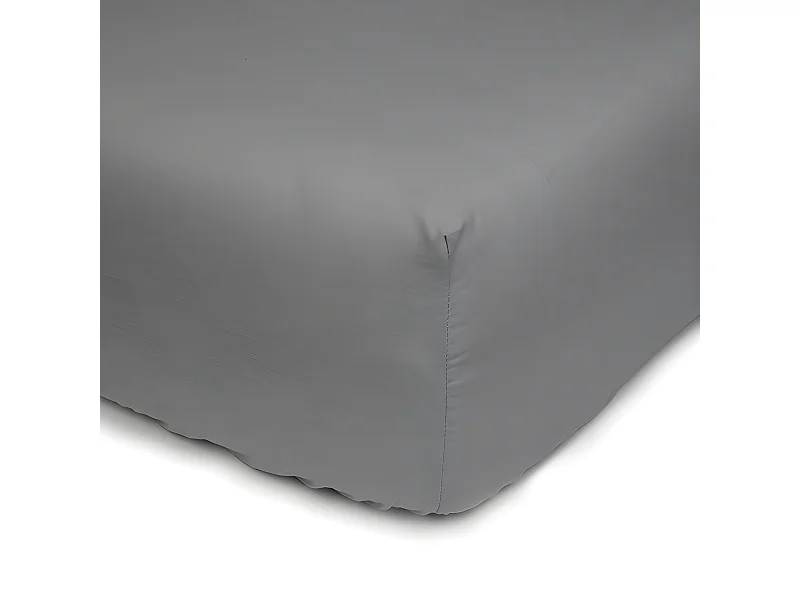 Drap-housse 100% coton. Dans des couleurs unies. 80x200cm Gris
