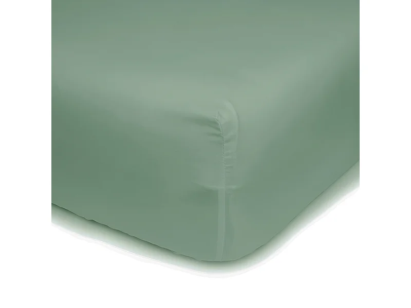 Drap housse 50% polyester - 50% coton. Dans des couleurs unies. 135x200cm Menthe