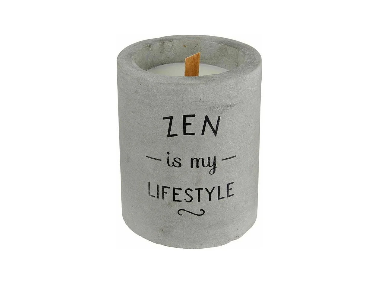 Candela profumata di lino fresco vaso di cemento Lo zen è il mio stile di vita