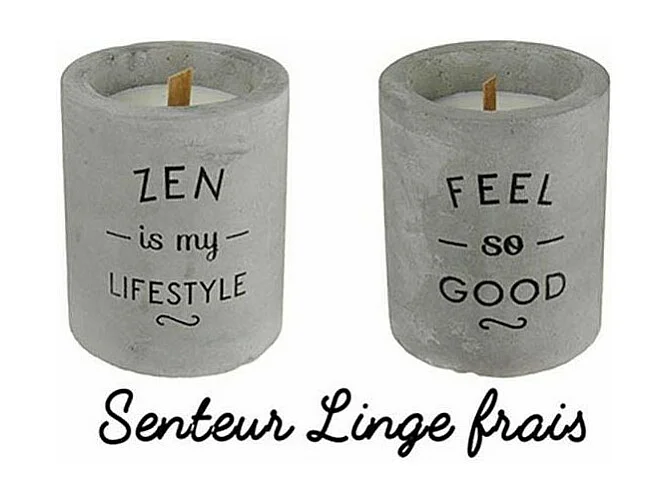 Candela profumata di lino fresco vaso di cemento Lo zen è il mio stile di vita
