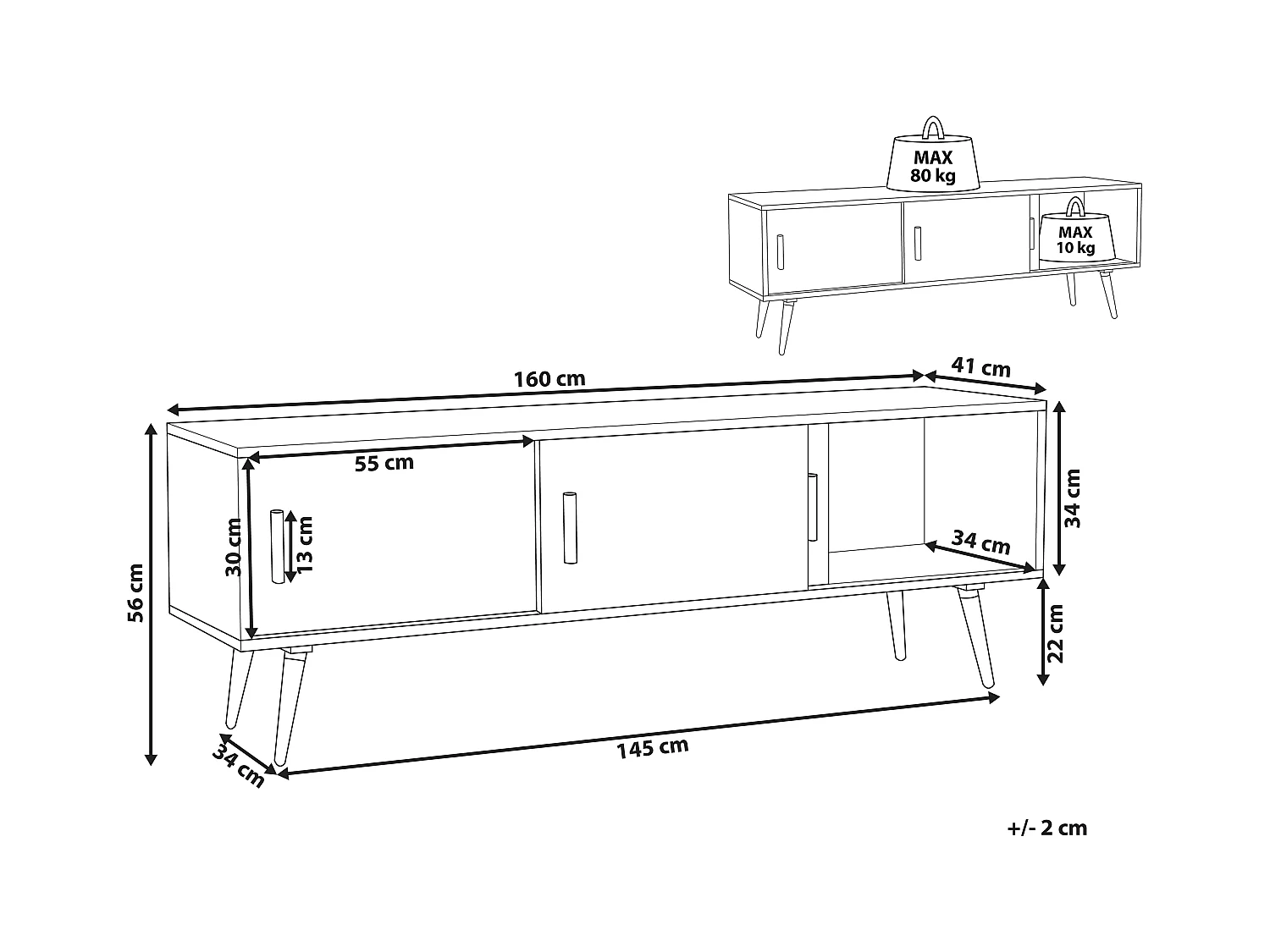 Szafka RTV INDIANA Biały