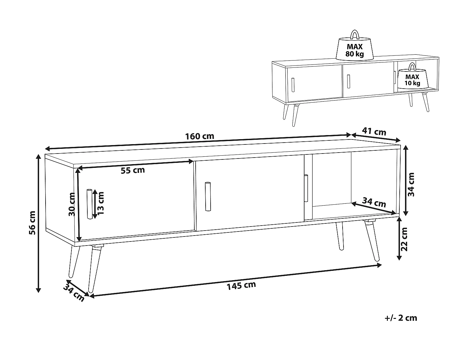 Mobile TV INDIANA Bianco