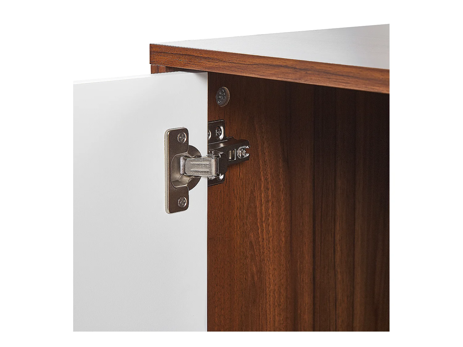 Modernes Lowboard dunkler Holzfarbton / weiß 2 Türen Nueva