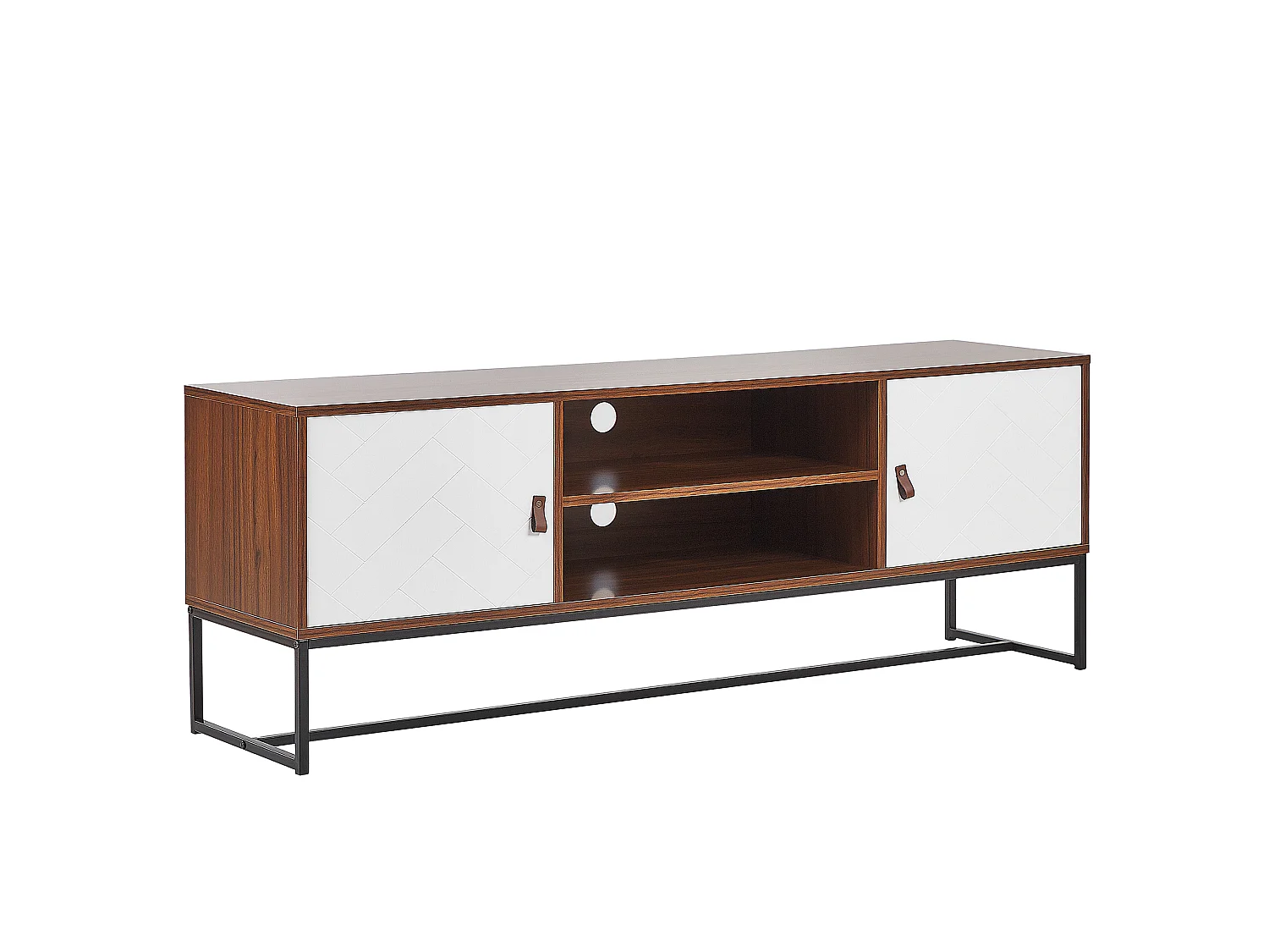 Meuble TV NUEVA Marron foncé/blanc