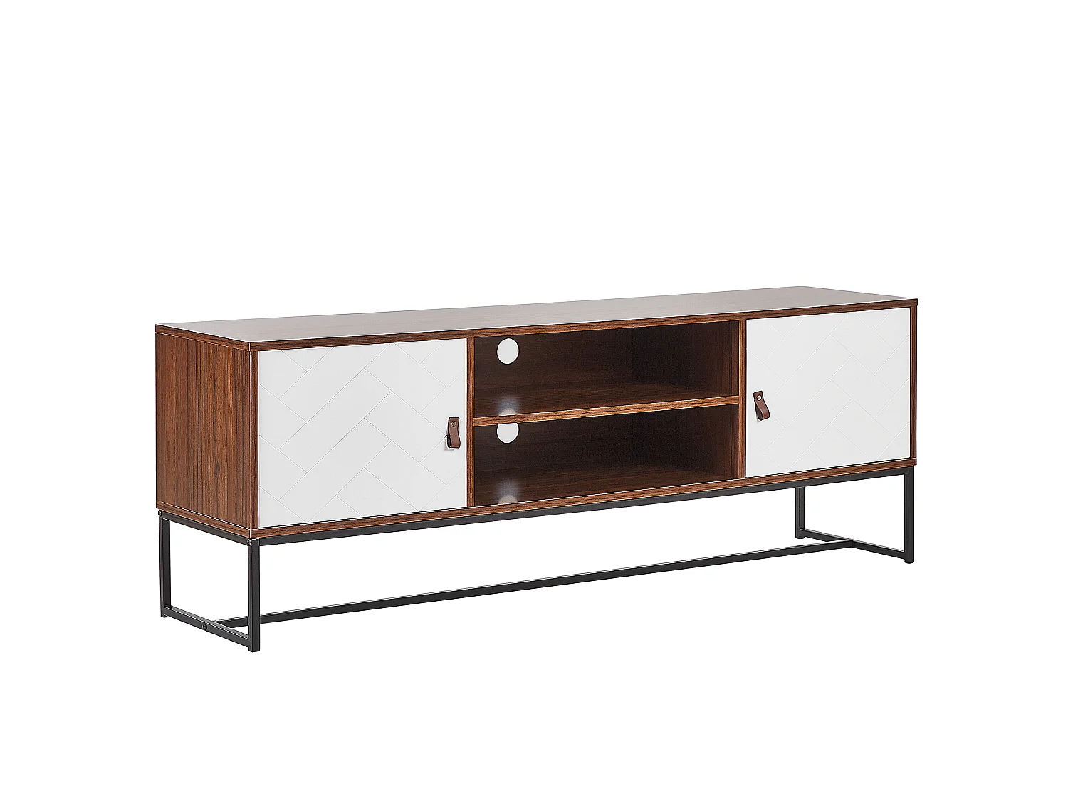 Móvel de TV NUEVA Castanho escuro/Branco