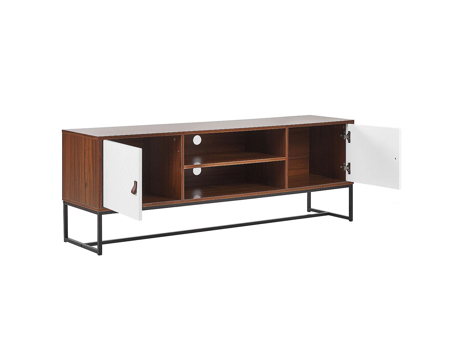 Meuble TV NUEVA Marron foncé/blanc