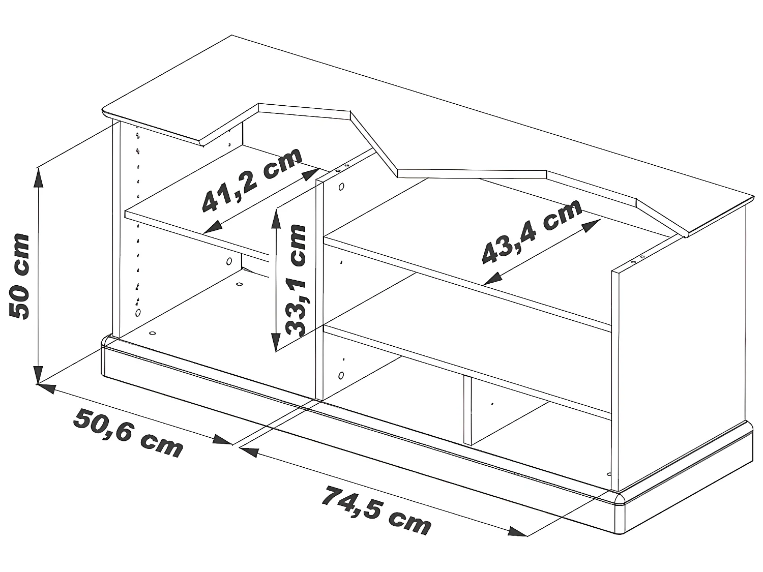 Meuble TV Merisier 60 Pouces 1 Porte 2 Tiroirs L 134.9 H 58.7 P 46.5 cm
