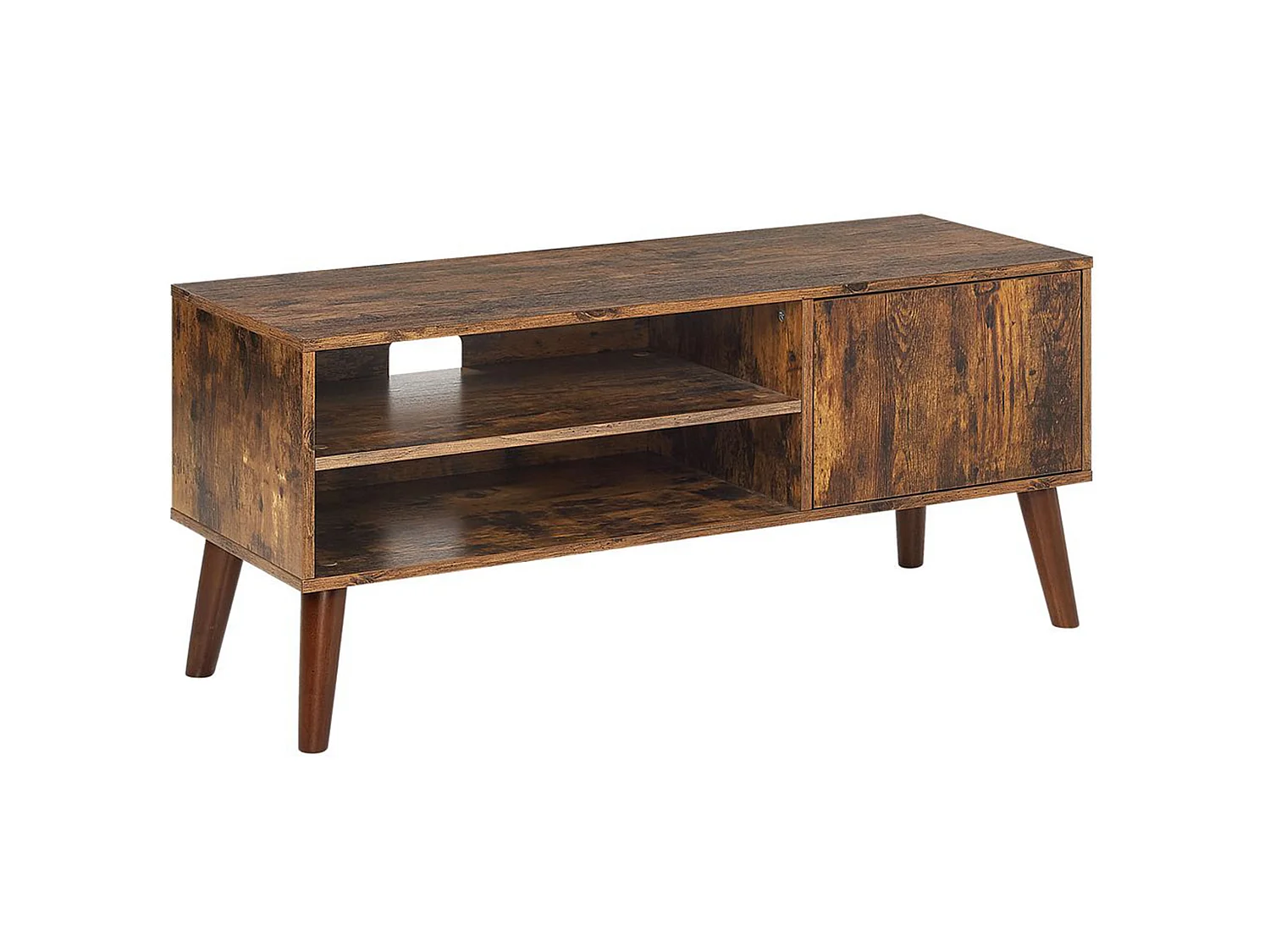 Meuble TV effet bois foncé VANLER