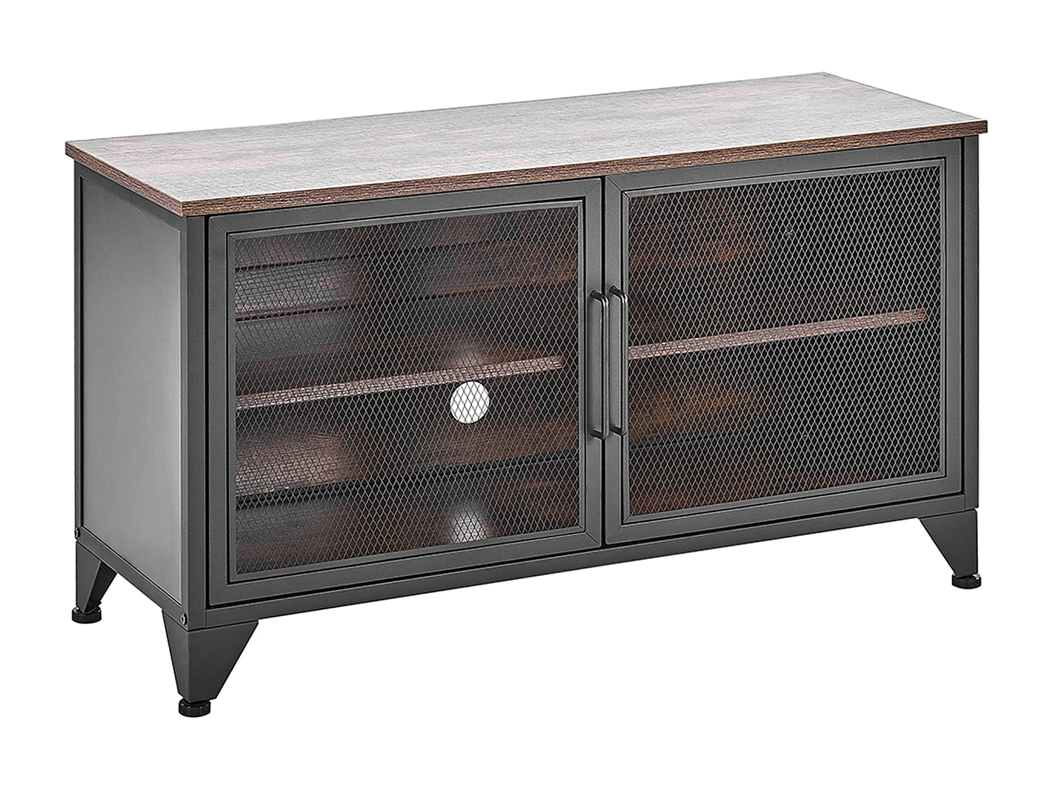 Mobile TV in legno scuro e nero VINCE