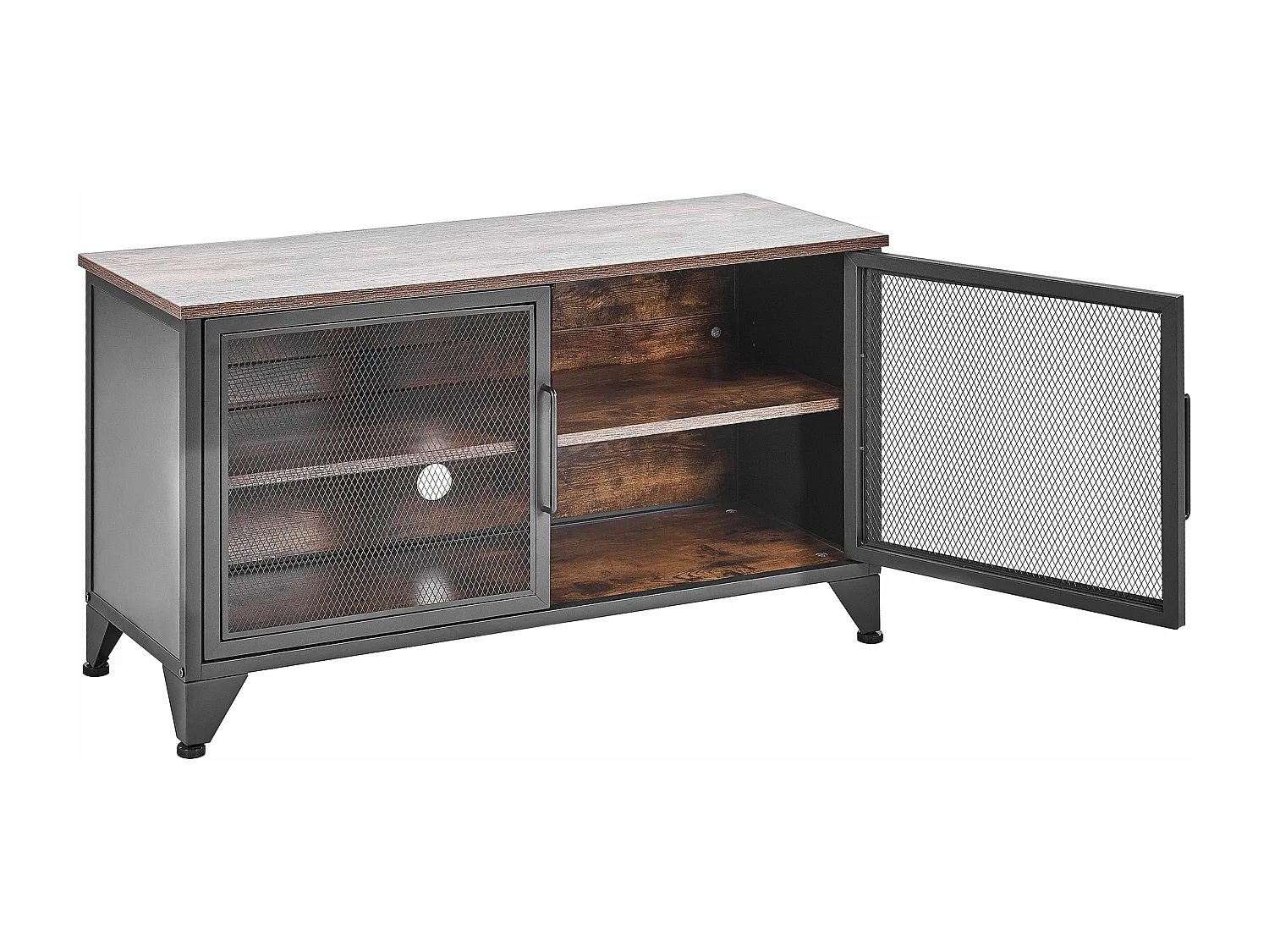 Mobile TV in legno scuro e nero VINCE