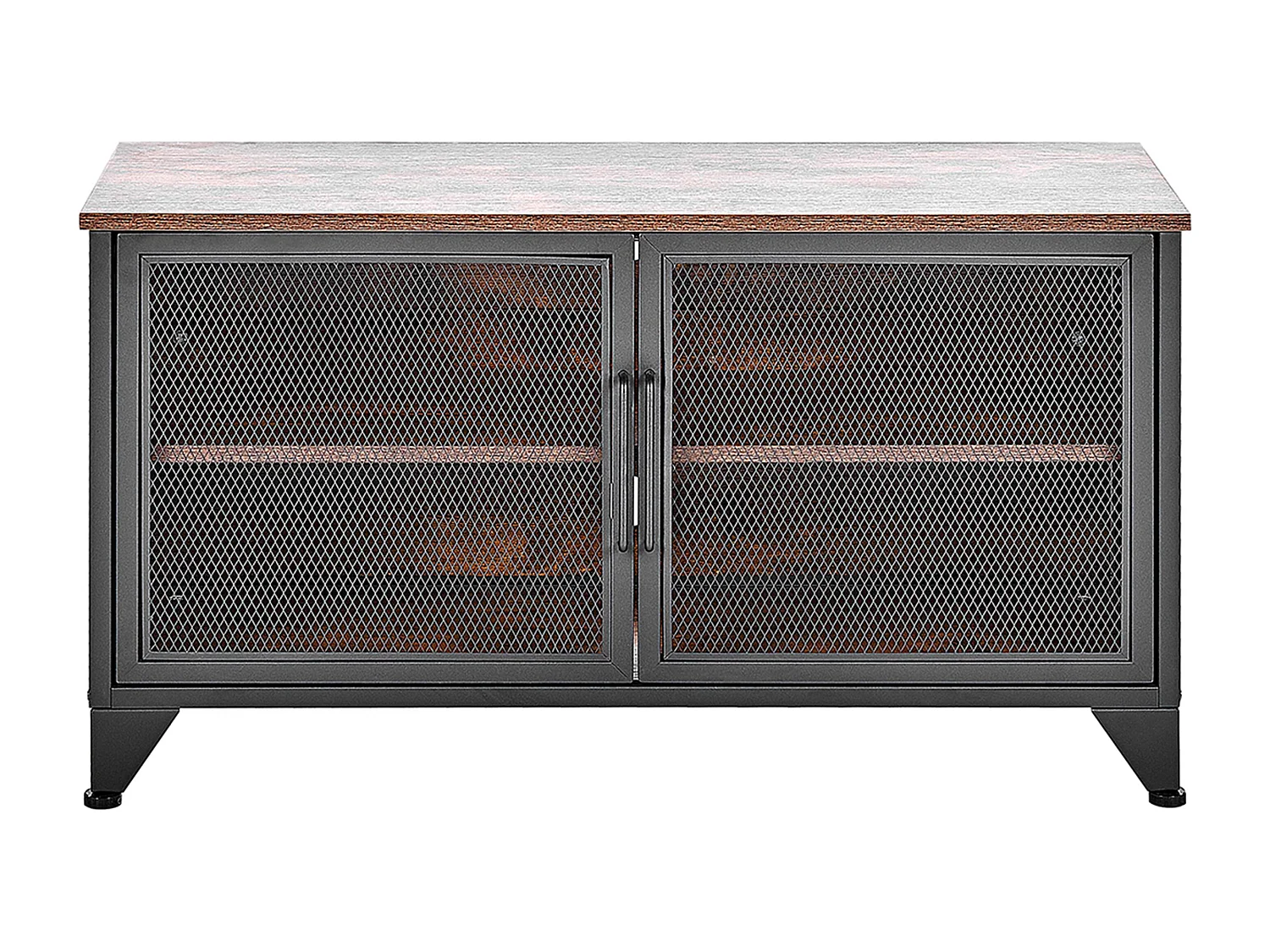 Mobile TV in legno scuro e nero VINCE