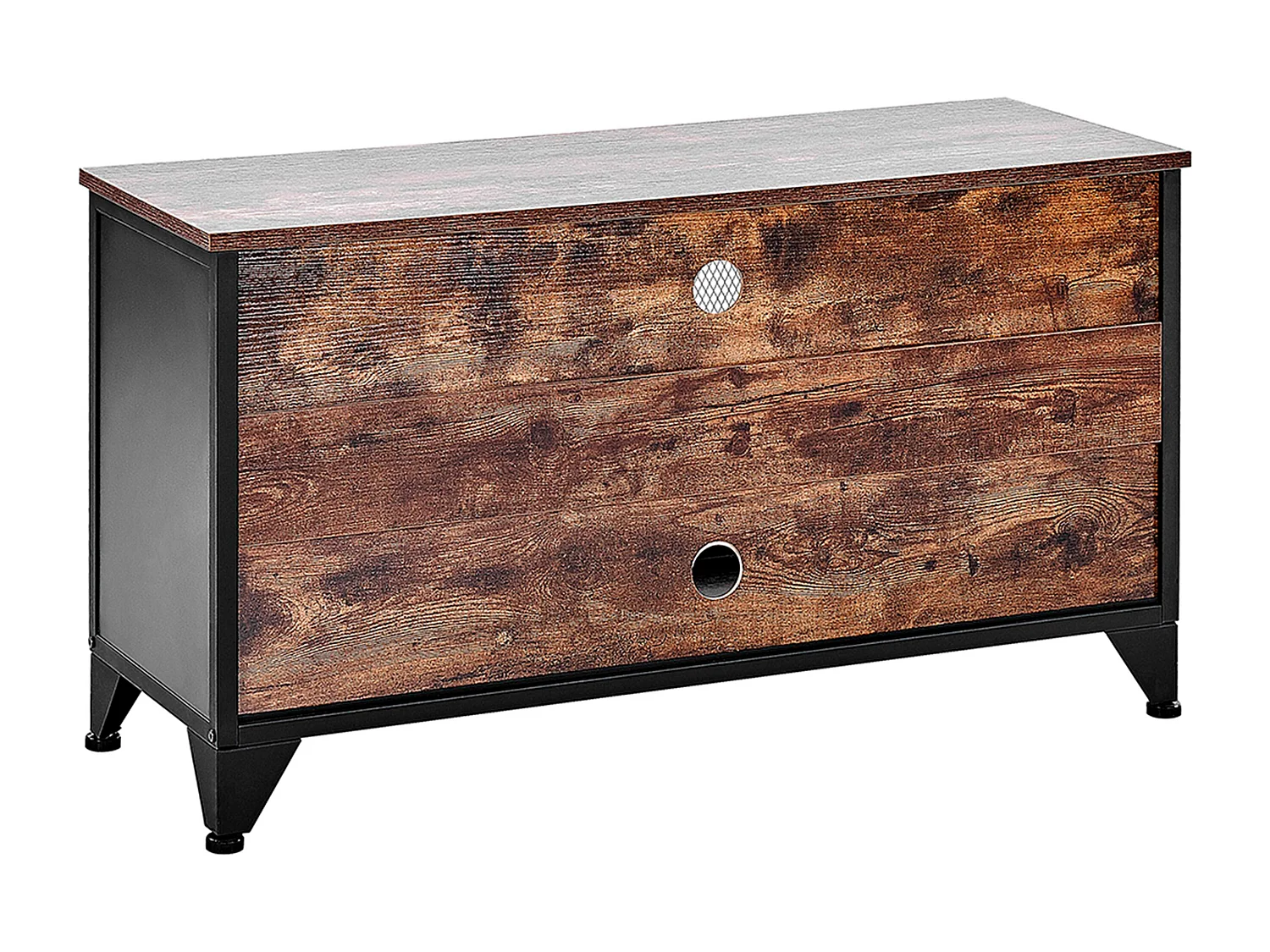 Mobile TV in legno scuro e nero VINCE