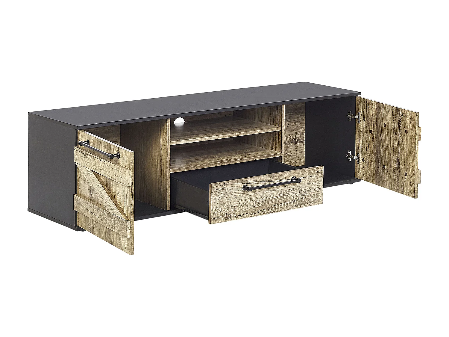 Meuble TV SALTER Marron/noir