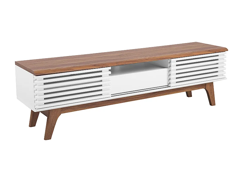 Meuble TV DETROIT Marron/blanc