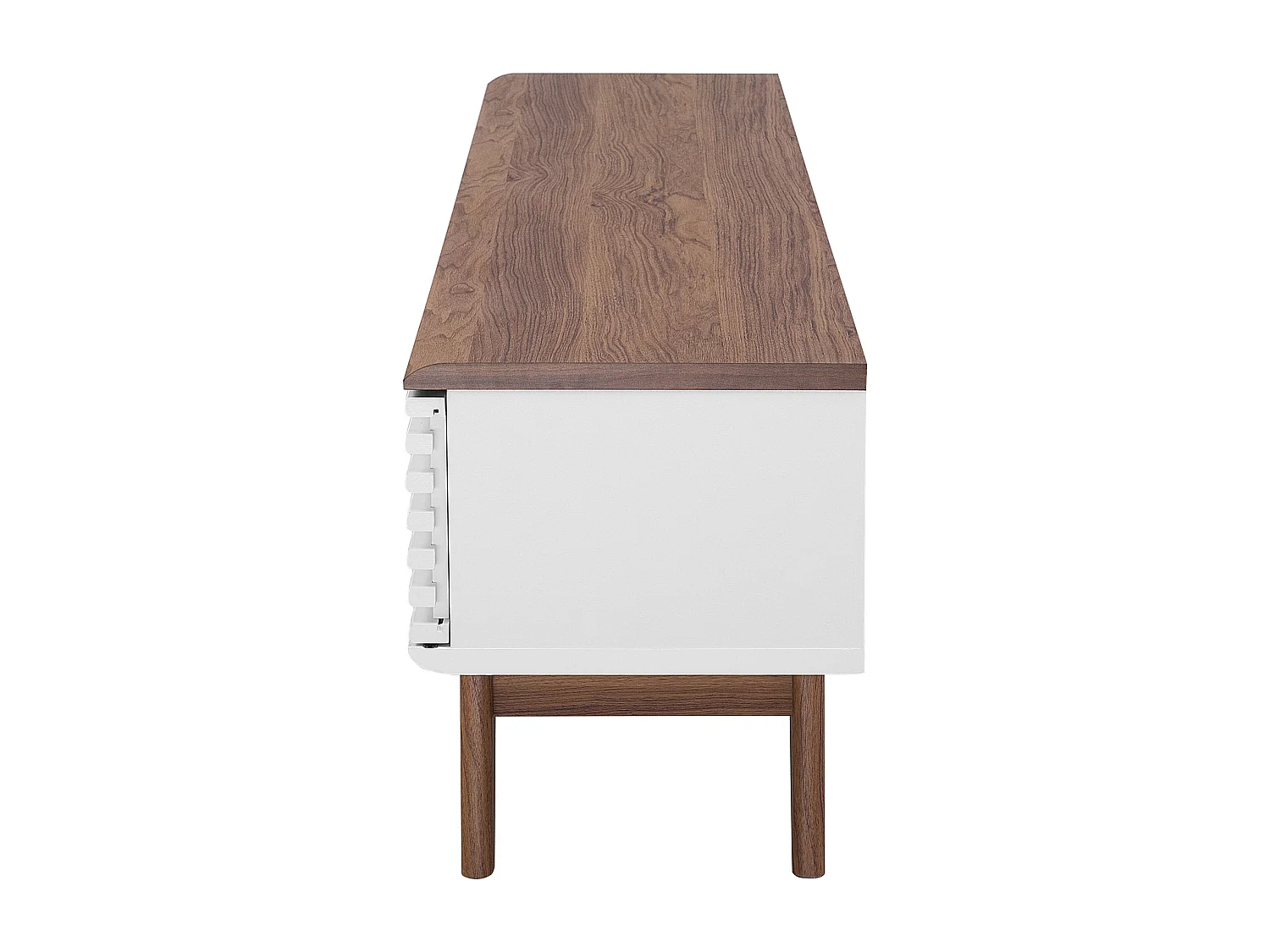 Multifunktionaler Fernsehschrank dunkler Holzfarbton/weiß Detroit