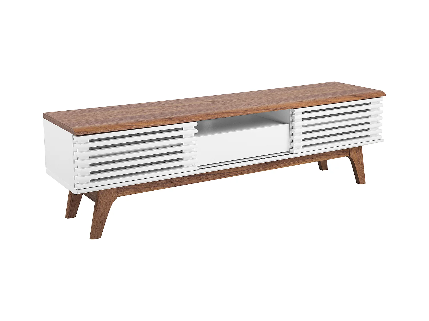 Meuble TV DETROIT Marron/blanc