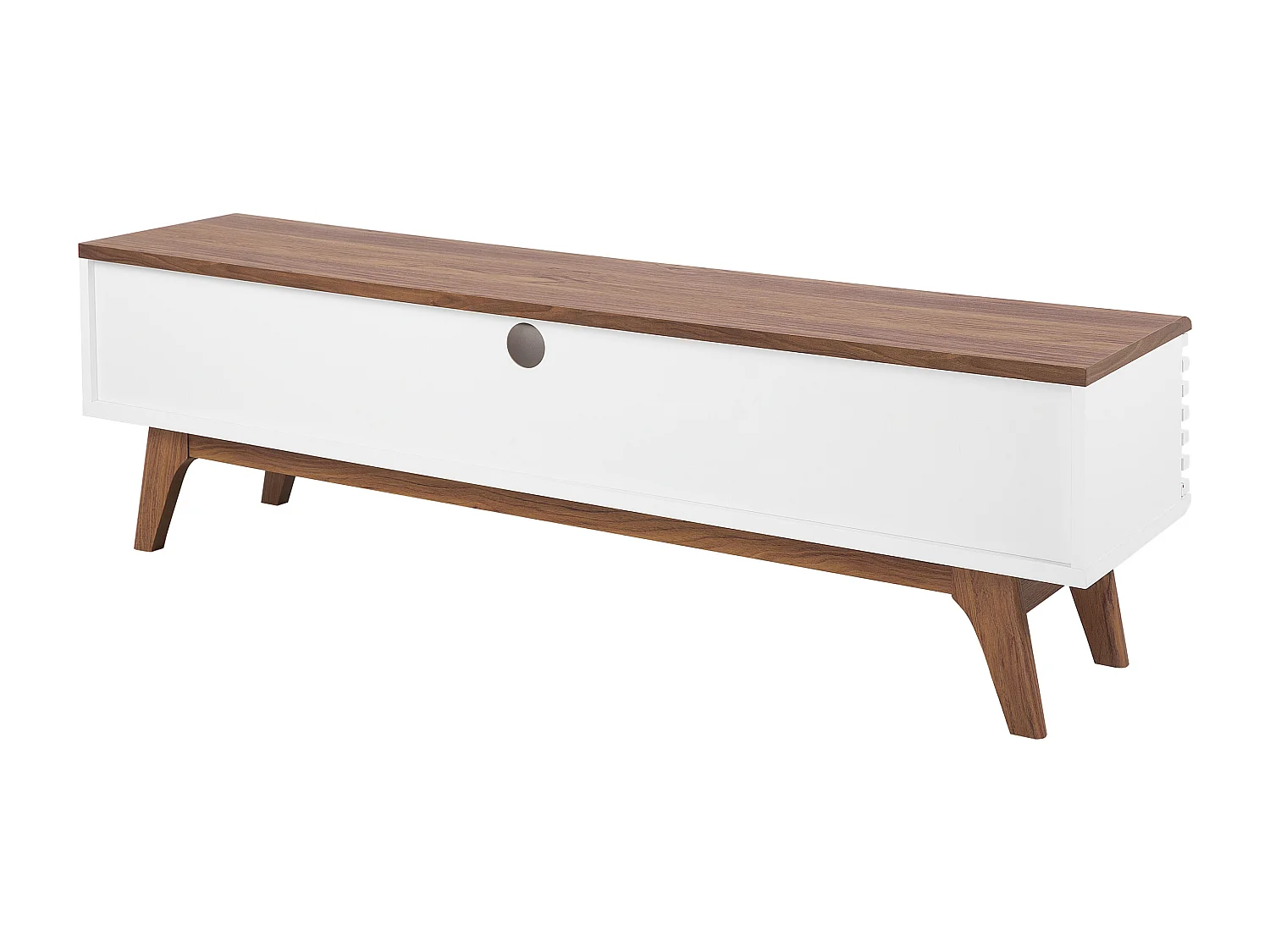 Meuble TV DETROIT Marron/blanc