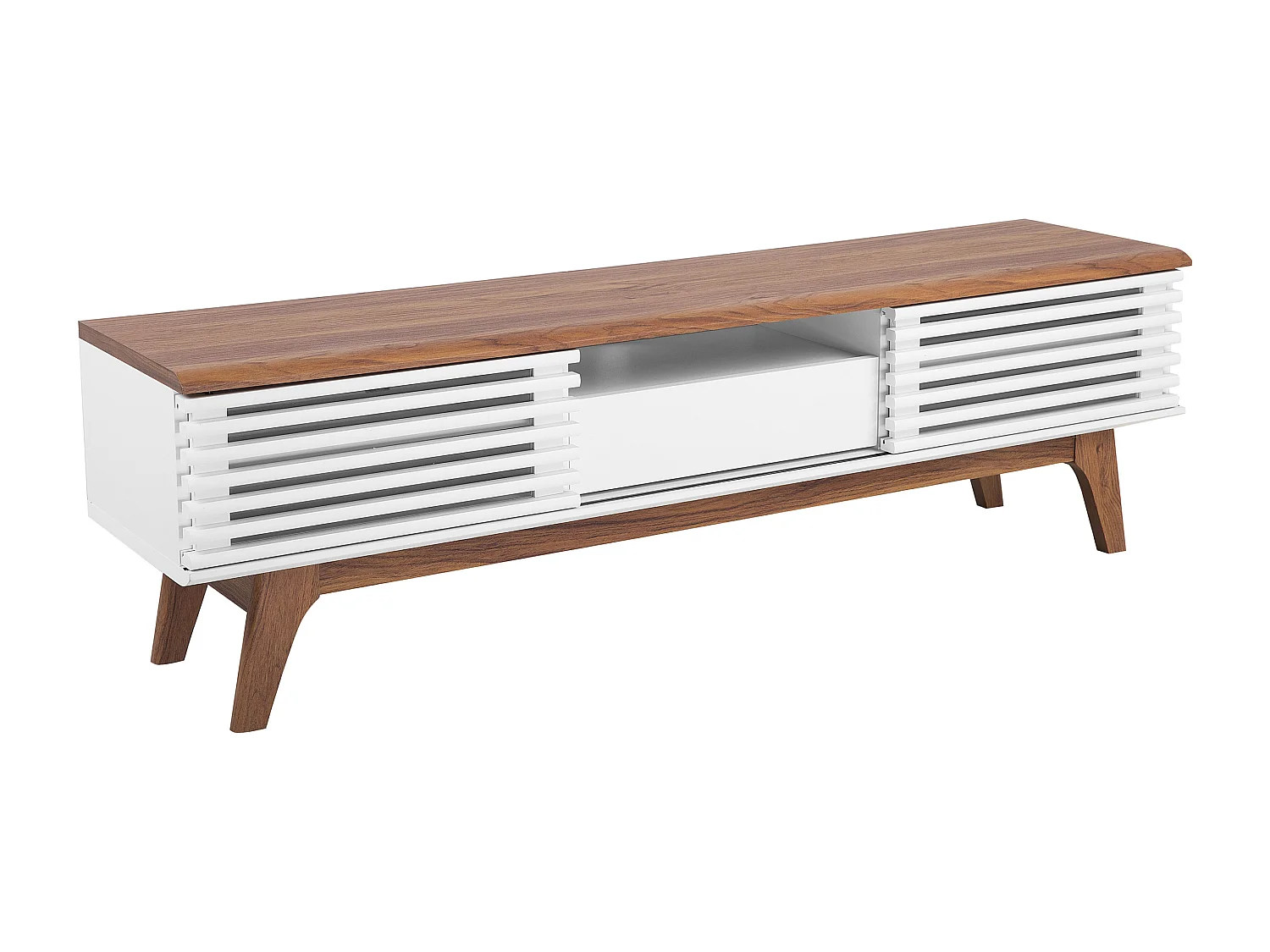 Meuble TV DETROIT Marron/blanc