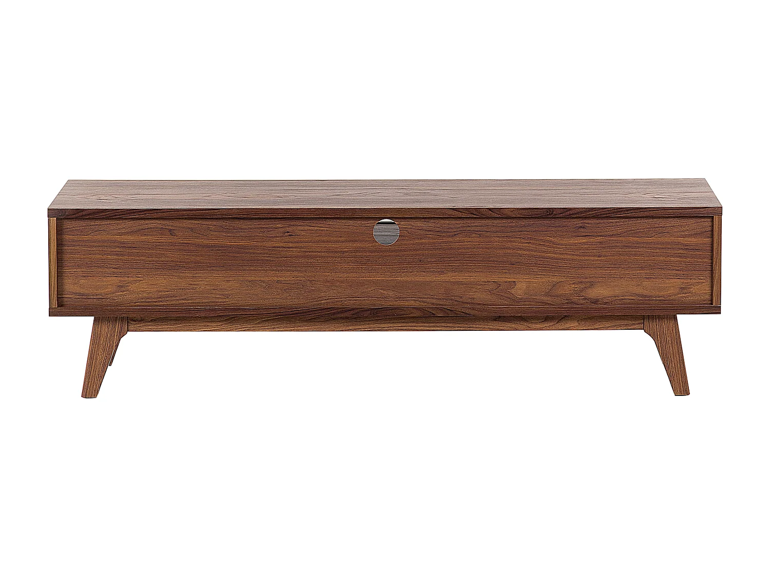 TV-Möbel Fernsehtisch 2 Schränke dunkler Holzfarbton/weiß 150 x 35 x 45 cm Eerie