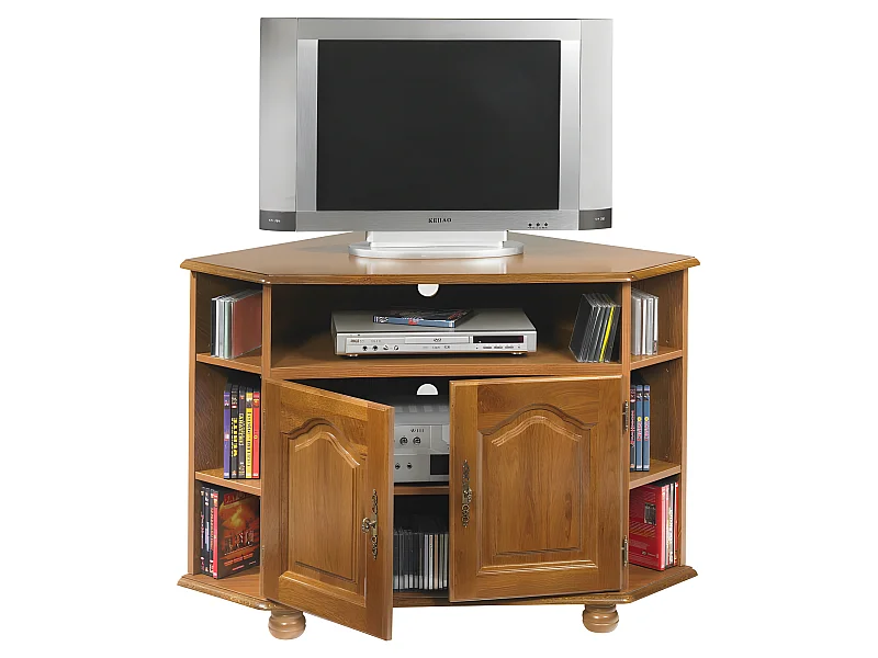 Meuble TV d'Angle Chêne 2 Portes