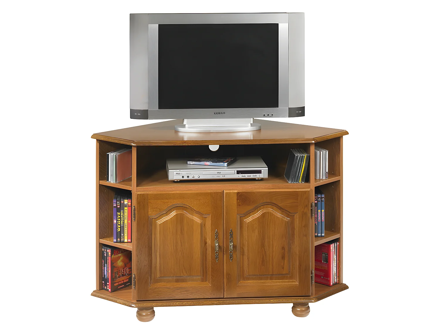 Meuble TV d'Angle Chêne 2 Portes