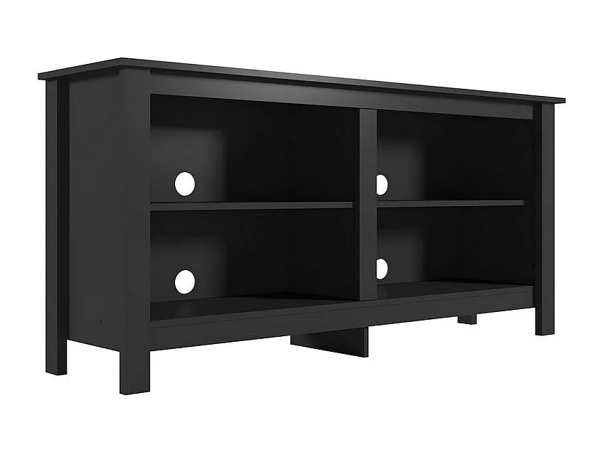 Meuble TV 65 Pouces Noir 4 Niches L 148 H 69.5 P 38.5 cm