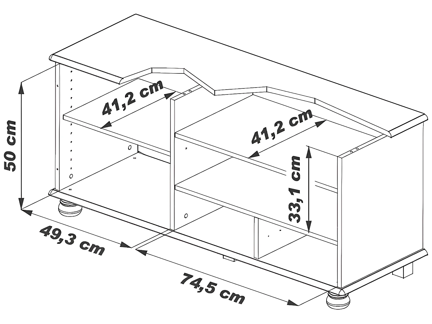 Meuble TV 60 Pouces Chêne Rustique 1 Porte 2 Tiroirs L 133.6 H 60.7 P 46 cm