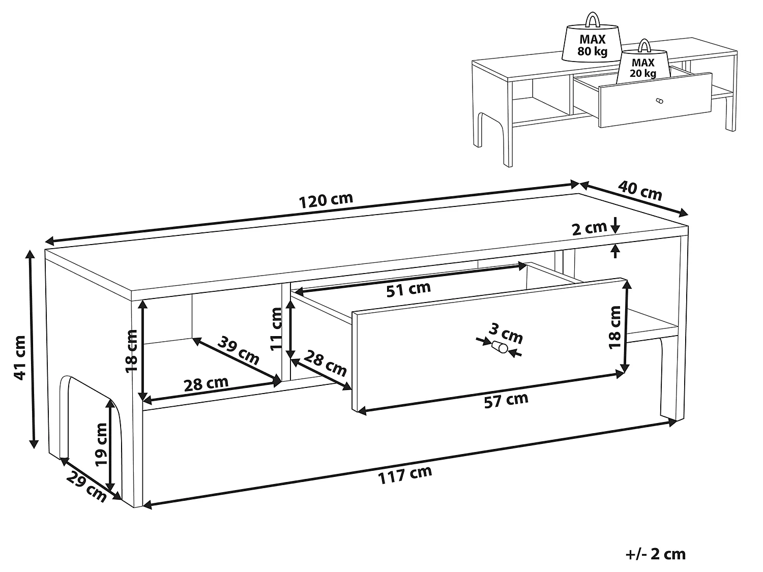 Mueble TV madera oscura CLINTON
