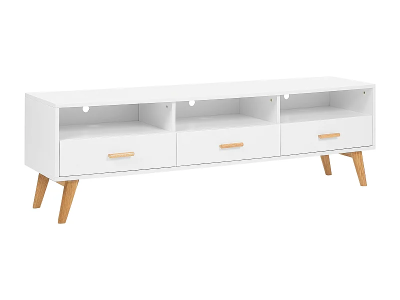 Skandinavisches Lowboard MDF-Platte 3 Schubladen weiß
