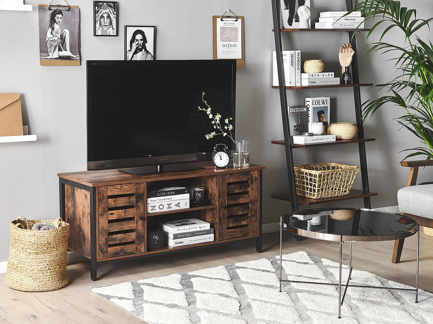 Meuble TV VILSECK Marron foncé