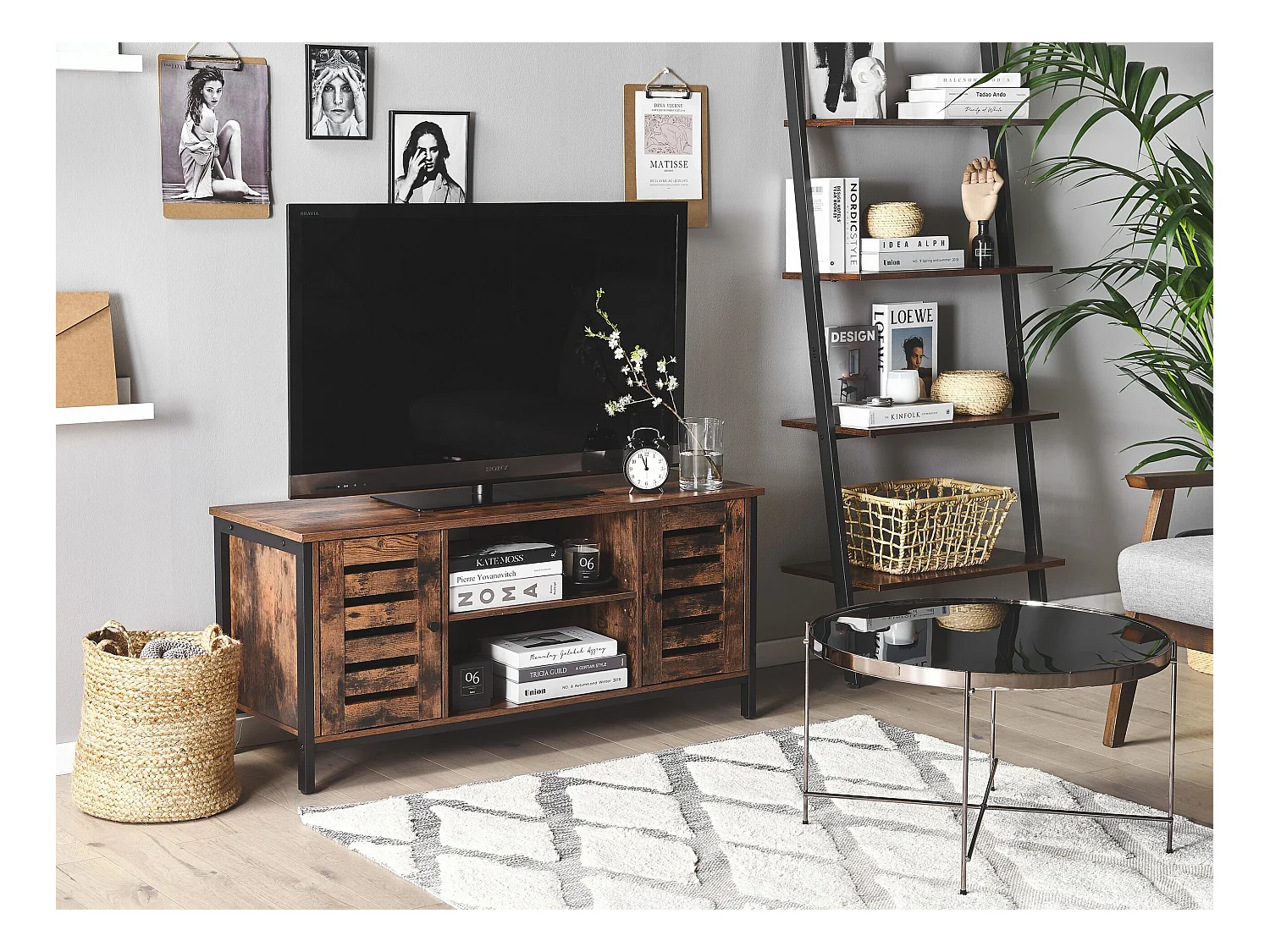 Meuble TV VILSECK Marron foncé